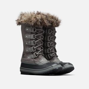 Sorel Charcoal Fur-Trimmed Winter Boots